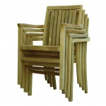 Stackable Outdoor Teak Armchair 1846