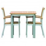 Teak & Aluminium 70cm Square Table 1971