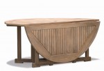 Round Outdoor Teak Drop Leaf 180cm Table