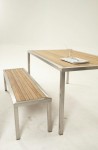 1712 Steel & Plantation Teak 160cm Table