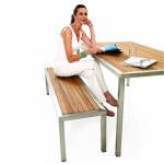 1712 Steel & Plantation Teak 150cm Bench