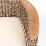 Wicker All Weather Dining Chair Teak Rests 1843