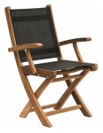 Teak & Textilene Folding Outdoor Armchair 1845
