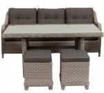 Outdoor Poly Wicker Dining Setting