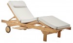 Superior Teak Wheeled Sunlounger 1480