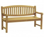 Oval Back Teak 1.5 Metre 3 Seater Garden Bench MNB29A