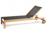 Teak Textilene Luxury Sunlounger