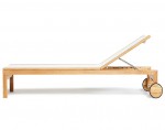 Teak Textilene Luxury Sunlounger