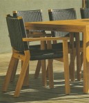 Teak & Poly Wicker Dining Chair